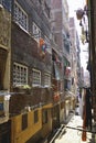 Narrow street with clothes hanging out to dry in Cairo, Egypt