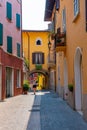 Narrow street in Gardone Riviera, Italy Royalty Free Stock Photo