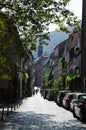 Narrow street in the german city Heidelberg