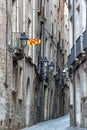 Narrow Street in Girona, Spain Royalty Free Stock Photo