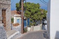 Narrow street, Halki island Royalty Free Stock Photo