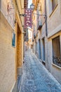 Narrow street in historic Toledo, Spain Royalty Free Stock Photo