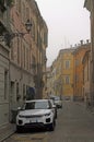 The narrow street in italian city Parma Royalty Free Stock Photo