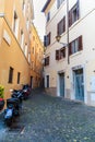 Narrow street in Jewish ghetto in Rome. Italy