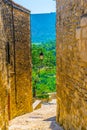 Narrow street in Lacoste village in France Royalty Free Stock Photo