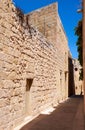 The narrow street of Mdina, the old capital of Malta.