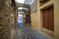 Medieval street in Old Town Rhodes Royalty Free Stock Photo