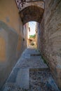 Narrow street in Old Town Rhodes Royalty Free Stock Photo