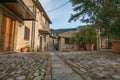 Narrow street in the medieval little town of Campello Alto in Umbria, Italy