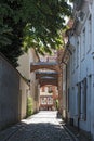 Narrow street in the medieval old town of Lubeck, Germany Royalty Free Stock Photo