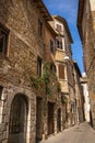 Narrow street of medieval town of Orte, Italy