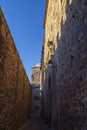 Narrow street at monumental complex of Caceres