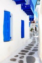 Narrow street in Mykonos