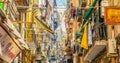 Narrow street in Napoli old town, Spagnoli quartieri (Spanish quarter)