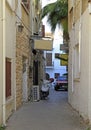 Narrow street in old city of Kyrenia Royalty Free Stock Photo