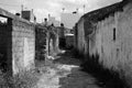 The narrow street in the old part of Malia. Royalty Free Stock Photo