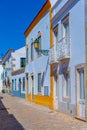 Narrow street in the old part of Portuguese town Faro Royalty Free Stock Photo