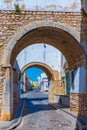 Narrow street in the old part of Portuguese town Faro Royalty Free Stock Photo