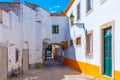 Narrow street in the old part of Portuguese town Faro Royalty Free Stock Photo