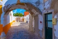 Narrow street in the old part of Portuguese town Faro Royalty Free Stock Photo