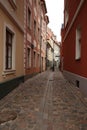 Street in Riga with colored houses