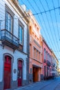 Narrow street in the old town of Arucas, Gran Canaria, Canary islands, Spain