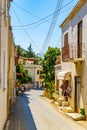 narrow street in the old town of Beylerbeyi, Cyprus Royalty Free Stock Photo