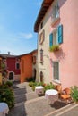 Narrow street in the old town of gardone riviera italy Royalty Free Stock Photo