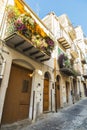 Street of the old town of Cefalu in Sicily, Italy Royalty Free Stock Photo