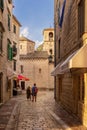 Narrow street, old town of Kotor, Montenegro