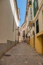 Narrow street in the old town of Palma de Mallorca, Spain Royalty Free Stock Photo