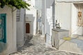 Narrow street of the old town with, Parikia, Paros Island, Greece