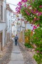 Narrow street in the old town in Portuguese village Castelo de V Royalty Free Stock Photo