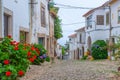 Narrow street in the old town in Portuguese village Castelo de V Royalty Free Stock Photo