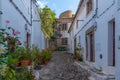 Narrow street in the old town in Portuguese village Castelo de V Royalty Free Stock Photo