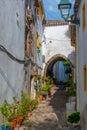 Narrow street in the old town in Portuguese village Castelo de V Royalty Free Stock Photo