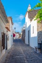 Narrow street in the old town in Portuguese village Monsaraz Royalty Free Stock Photo