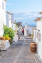 Narrow street in the old town in Portuguese village Monsaraz Royalty Free Stock Photo