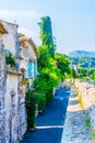 A narrow street in the old town of Saint Paul de Vence, France Royalty Free Stock Photo