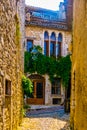 A narrow street in the old town of Saint Paul de Vence, France Royalty Free Stock Photo