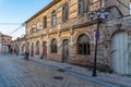 Narrow street of the old town of Shkoder during sunset, Albania