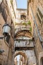 Narrow street of old town of Split, Croatia Royalty Free Stock Photo