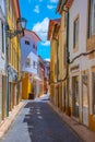 Narrow street in the old town Tomar in Portugal Royalty Free Stock Photo