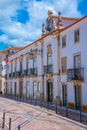 Narrow street in the old town Tomar in Portugal Royalty Free Stock Photo