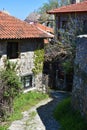 Narrow street in the old village of Palaios Panteleimonas