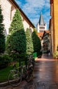 Narrow street Passage de la Cathedrale in Annecy, France Royalty Free Stock Photo