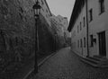 The narrow street.