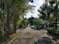 Narrow street in private housing estate Royalty Free Stock Photo