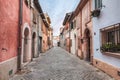 Narrow street in Rimini, italy