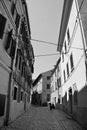 Narrow street of Rovinj, Croatia Royalty Free Stock Photo